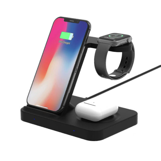 3-in-1 Versatile wireless charger-Compact Foldable Design-universal compatibility for iPhone 15 to 8 series, watch 1-9 & AirPods Pro
